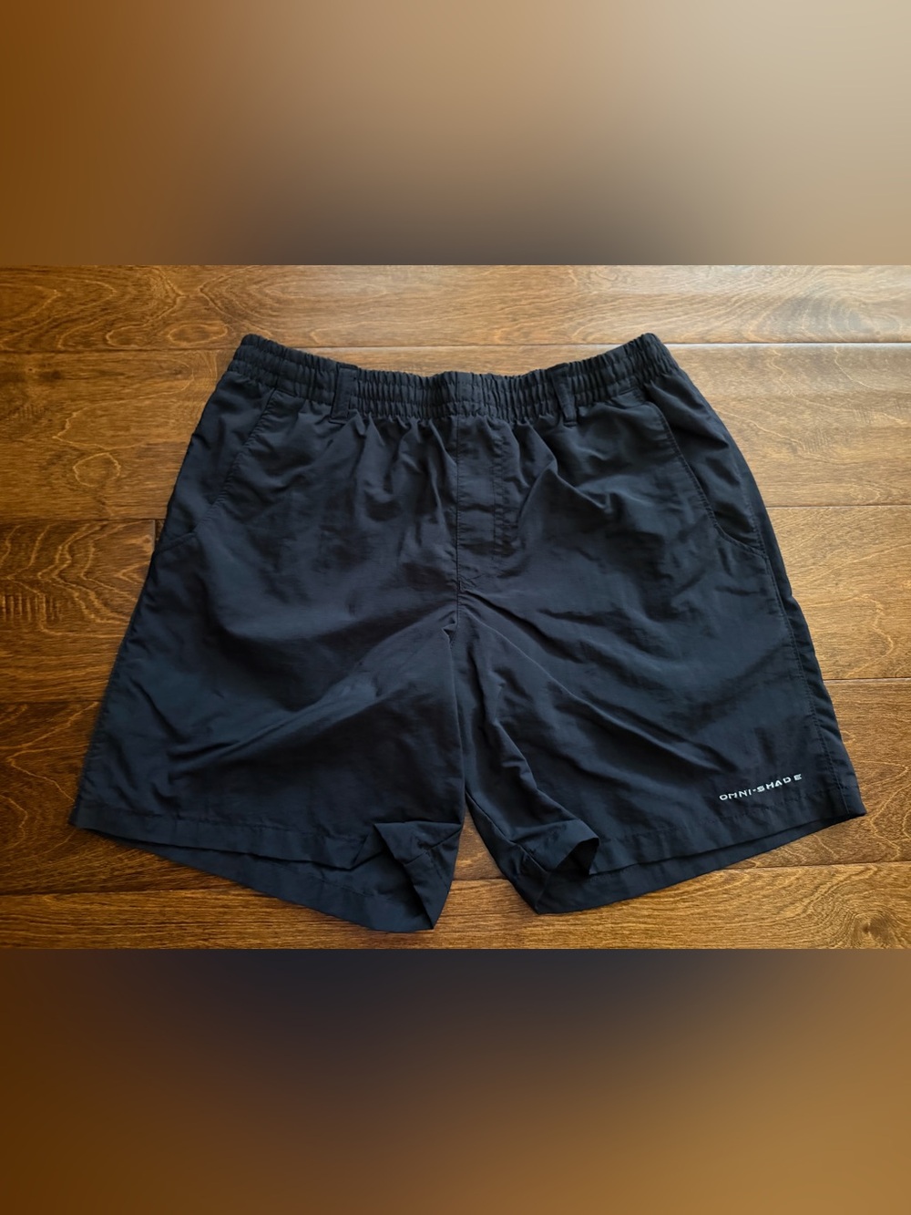 Columbia Boys' Stretchy Drawstring PFG Backcast Swim Shorts Black Sz Large